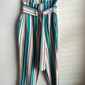 Striped High-Waist Pants